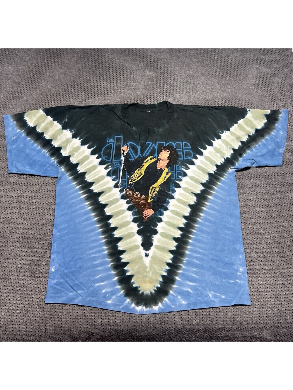 Vintage Y2K The Doors T-Shirt Men's XXL Rare Liquid Blue Jim Morrison Tie Dye